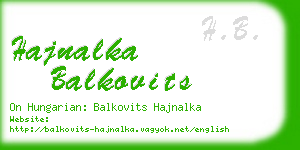 hajnalka balkovits business card